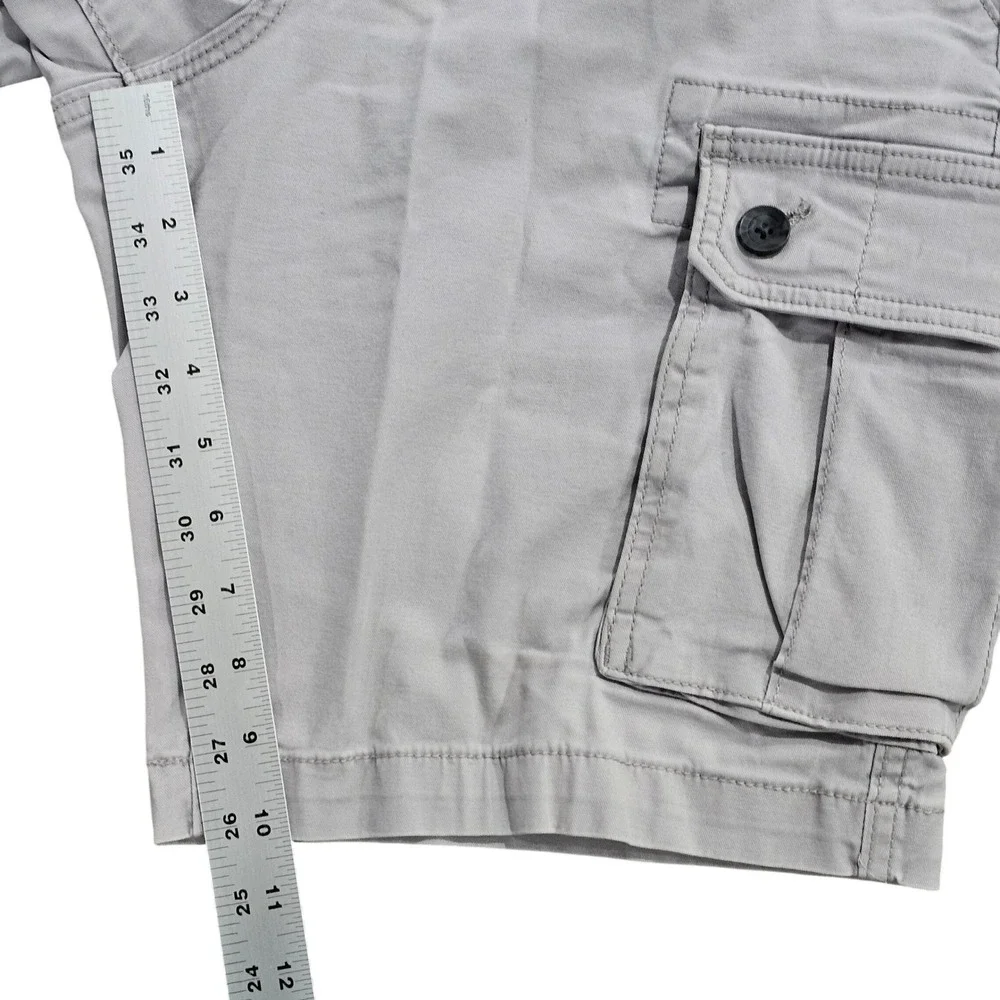 Urban Pipeline Cargo Shorts Mens 33‎ Grey Super-Flex Hits At Knee Stretch Cotton